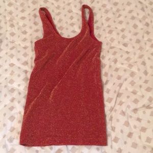 Arden B sparkly glittery red orange tank top